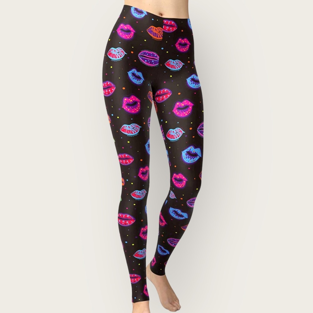Sissycos Women's 80s Leggings Artistic Splash Printed Pants